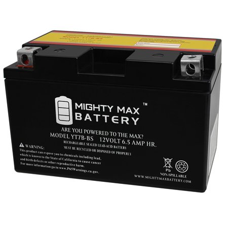 MIGHTY MAX BATTERY YT7B-BS 12V 6.5AH Battery Replaces Motorcycle Powersports ATV UTV MAX3931824